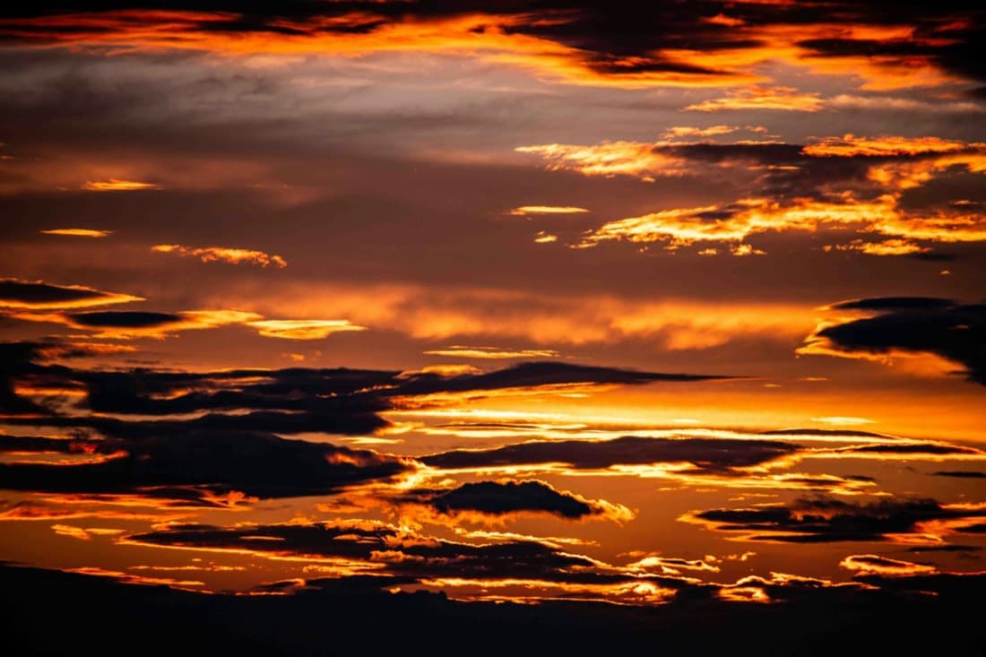 Orange clouds at dusk
